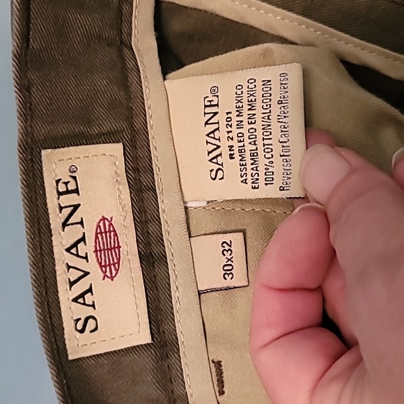 Savane Mens Pleated Slacks - Picture 3 of 4